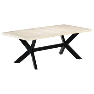 vidaXL Blagovaonski stol bijeli 200x100x75 cm od masivnog drva manga