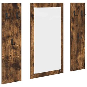 vidaXL Vje&scaron;alica za kapute na zidu Dimljeni hrast 96 x 1,5 x 90 cm