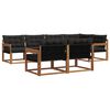 vidaXL Set vanjskih sofa s jastukom 7 pcs Prirodna i crna