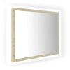 vidaXL LED kupaonsko ogledalo boja hrasta sonome 60x8,5x37 cm akrilno