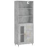 vidaXL Visoka komoda siva betona 69,5x34x180 cm od konstruiranog drva
