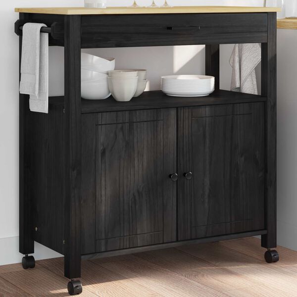 vidaXL Kuhinjski kolica Jednobojno Crna 84 x 40 x 88,5 cm