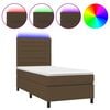 vidaXL Krevet box spring s madracem LED tamnosmeđi 80 x 200 cm tkanina