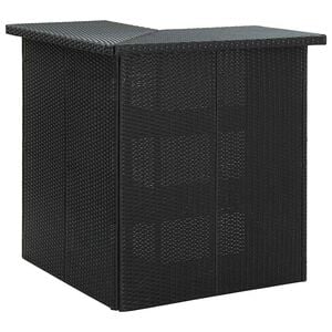 vidaXL Kutni barski stol crni 100 x 50 x 105 cm od poliratana