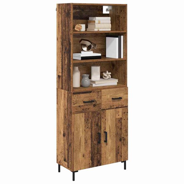 vidaXL Highboard Staro drvo 69,5 x 34 x 180 cm Konstruirano drvo