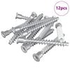 vidaXL Potvrđivački vijci 12 kom. Srebrna &Oslash;7 x 58 mm Metal