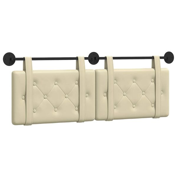 vidaXL Držeće uzglavlje Zidne Krema 150 x 55 x 5 cm Lažna koža