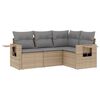 vidaXL 4-dijelni set vrtnih sofa s jastucima bež od poliratana