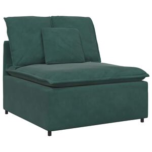 vidaXL Modularni Sofa Centralni Modul s Jastucima Tamnozeleni 100 cm