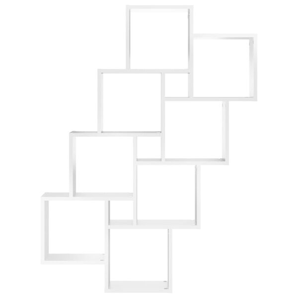vidaXL Kockaste zidne police bijele 90 x 15 x 119 cm konstruirano drvo