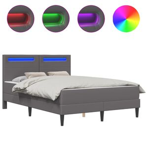 vidaXL Krevetna konstrukcija Siva 120 x 190 cm Umjetna koža