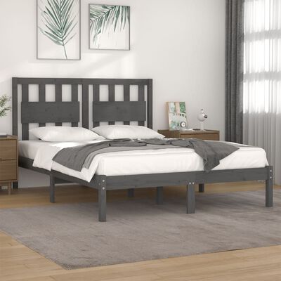 vidaXL Okvir za krevet od borovine sivi 180 x 200 cm veliki bračni