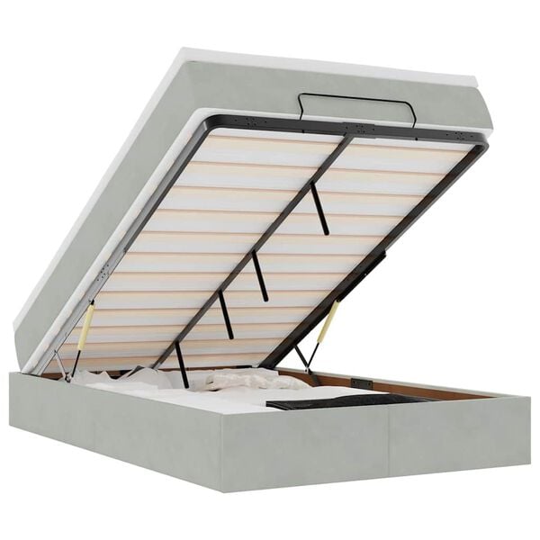 vidaXL Okvir kreveta s madraca svijetlosivi 120x200cm baršunasti