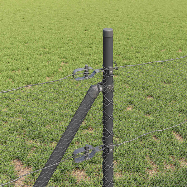 vidaXL Stup za ogradu Siva 10 x 0,5 m (mreža 13 mm) Čelik i PVC