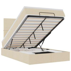 vidaXL Otomanski okvir kreveta s madracem krem 120x200cm od tkanine