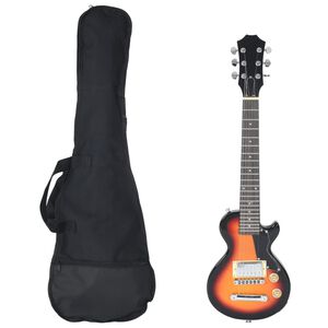 vidaXL Električna gitara za djecu s torbom smeđe-crna 3/4 30 "