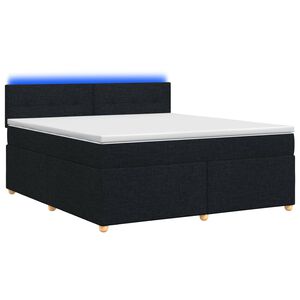 vidaXL Boxspring krevet s madracem Crna 160 x 200 cm Tkanina