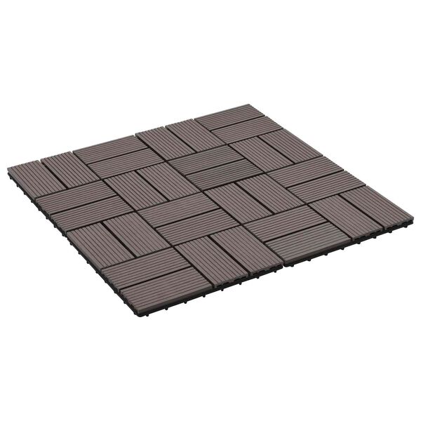 vidaXL Pločice za decking 11 pcs Tamno smeđa 30 x 30 cm