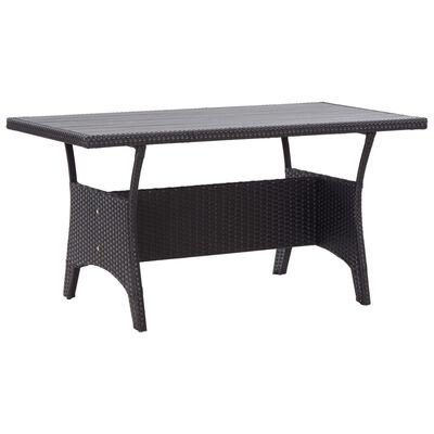 vidaXL Vrtni stol crni 120 x 70 x 66 cm od poliratana