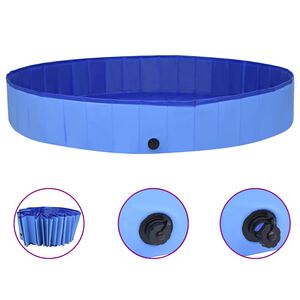 vidaXL Sklopivi bazen za pse plavi 300 x 40 cm PVC