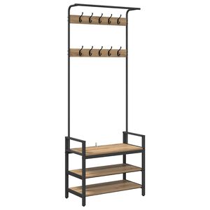 vidaXL Vje&scaron;alica za kapute s policom Umjetnički hrast 75 x 34 x 184 cm