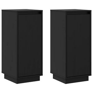 vidaXL Komode 2 kom crne 31,5 x 34 x 75 cm od masivne borovine