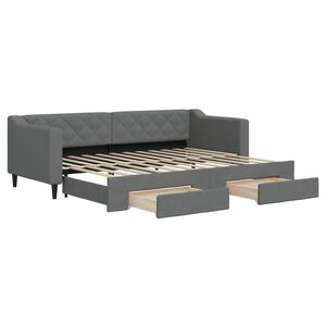 vidaXL Dnevni krevet na razvlačenje i ladice tamnosivi 80x200 cm