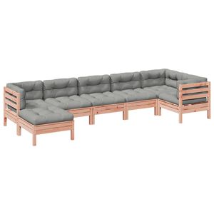 vidaXL 7-dijelni set vrtnih sofa s jastucima masivno drvo duglazije