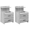 vidaXL Noćni ormarići 2 kom s 2 ladice sivi Sonoma 40x36,5x62 cm