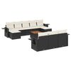 vidaXL 11-dijelni set vrtnih sofa od poliratana s jastucima crni