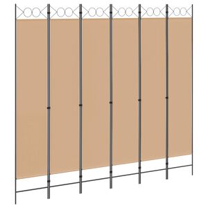 vidaXL Razdjelnik prostora s 6 panela Bež 240 x 220 cm Tkanina