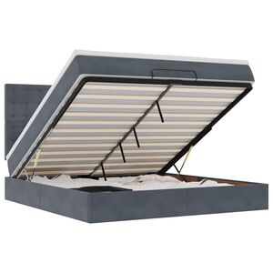vidaXL Okvir kreveta s madracima tamnosivi 160x200cm bar&scaron;unasti