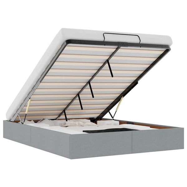 vidaXL Okvir za krevet bez madraca svjetlosivi 140 x 190 cm od tkanine