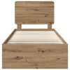 vidaXL Krevetna konstrukcija Umjetnička hrastovina 90 x 190 cm