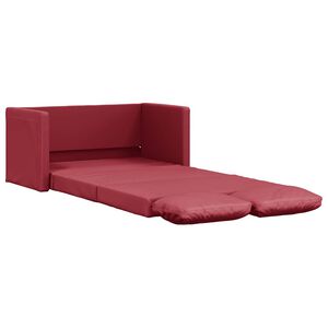 vidaXL Podni kauč na razvlačenje 2-u-1 crvena boja vina 112x174x55 cm