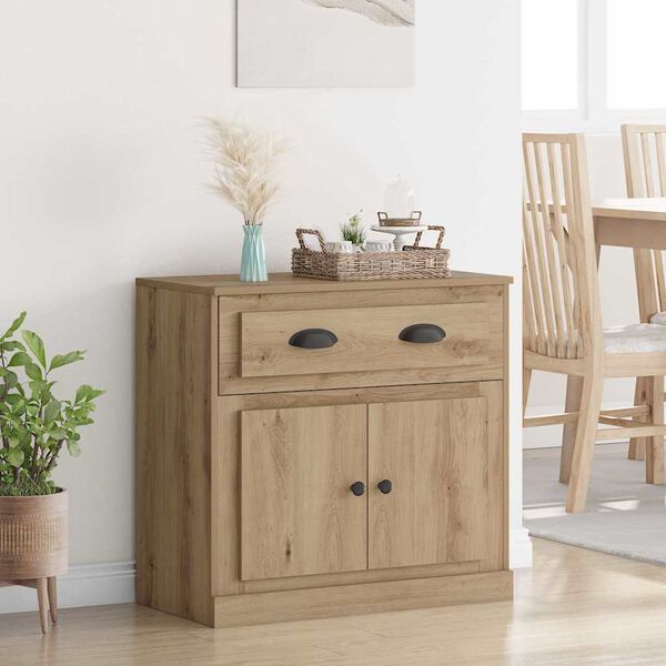 vidaXL Highboard s ladicama Umjetnički hrast 70 x 35,5 x 67,5 cm