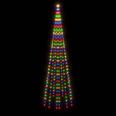 vidaXL Božićno drvce na stijegu 310 LED žarulja šarene 300 cm