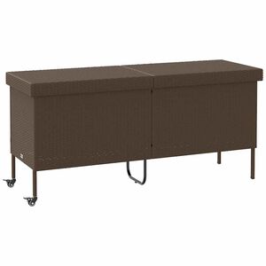 vidaXL Vrtna kutija za pohranu s kotačima smeđa 160x55x75 cm poliratan