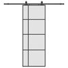 vidaXL Klizna vrata s priborom crna 76 x 205 cm od ESG stakla
