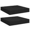 vidaXL Plutajuće zidne police 2 kom crne 23 x 23,5 x 3,8 cm MDF
