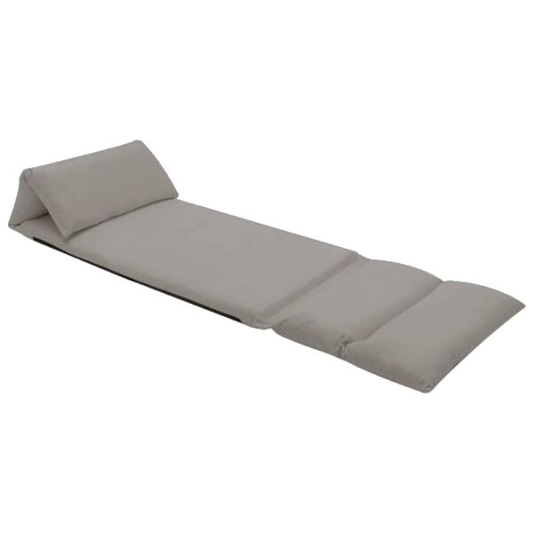 vidaXL Sklopiva podna stolica od mikrovlakana svjetlosiva