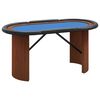 vidaXL Stol za poker za 10 igrača plavi 160 x 80 x 75 cm