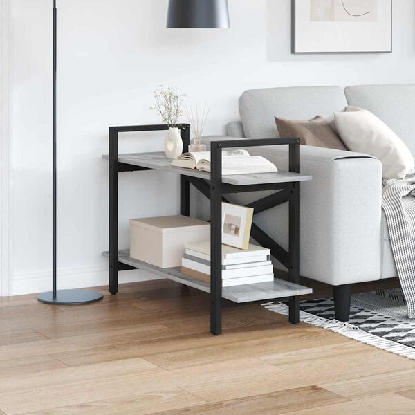 vidaXL Polica Siva Sonoma 100 x 33,5 x 64 cm Konstruirano drvo