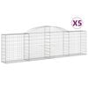 vidaXL Lučne gabionske ko&scaron;are 5 kom 300x30x80/100 cm pocinčano željezo