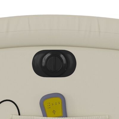 vidaXL Električni masažni naslonjač od umjetne kože krem