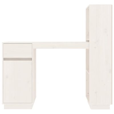 vidaXL Radni stol bijeli 110 x 53 x 117 cm od masivne borovine