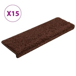 vidaXL Prostirke za stepenice 15 kom 65x21x4 cm smeđe pravokutne rubove