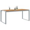 vidaXL Vrtni stol za obedovanje Siva 180 x 90 x 75 cm