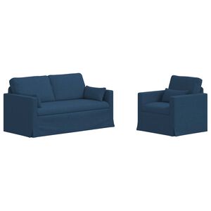vidaXL Set sofe 2 kom. Plava tkanina