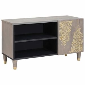 vidaXL TV ormar Siva 80 x 33 x 46 cm Čvrsto drvo manga